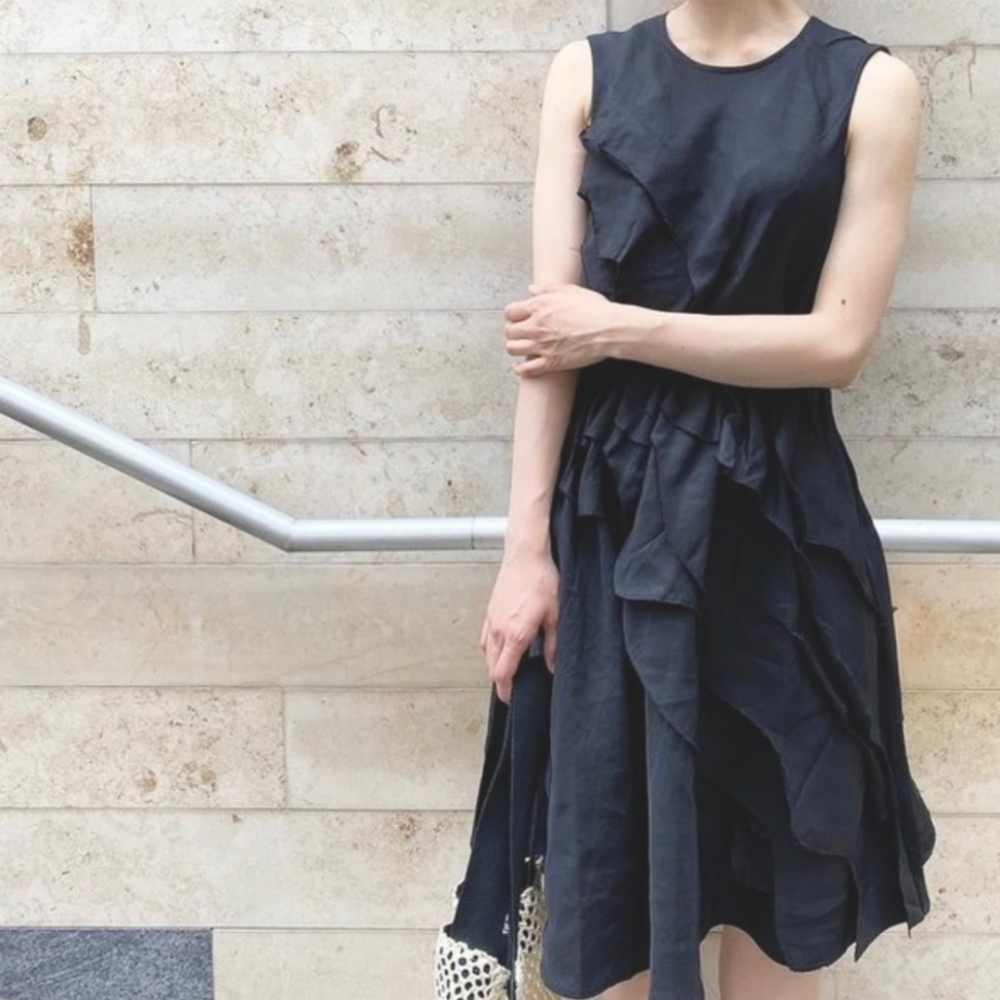 NWT COS LINEN RUFFLE DRESS - Picture 8 of 11